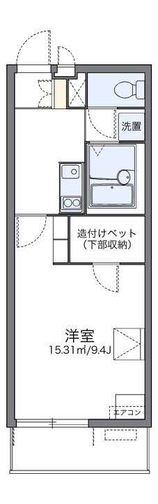 レオパレスけやき205の間取り