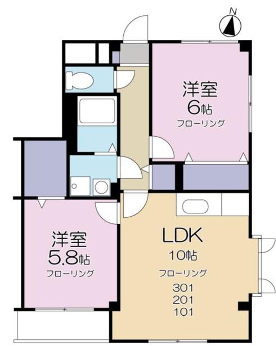アムール・シャンテ是政201の間取り