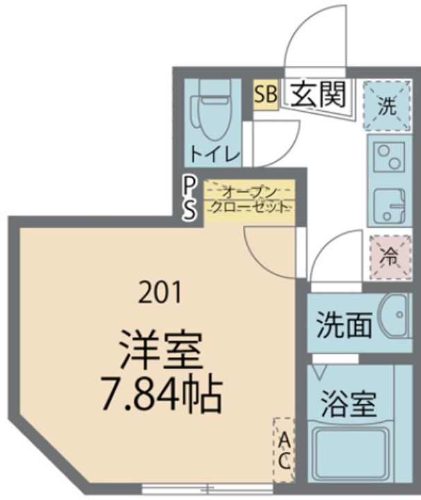 カインドネスN201号室の間取り