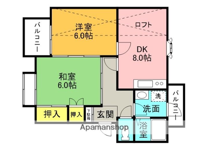 東京都葛飾区金町3丁目の賃貸マンションの間取り