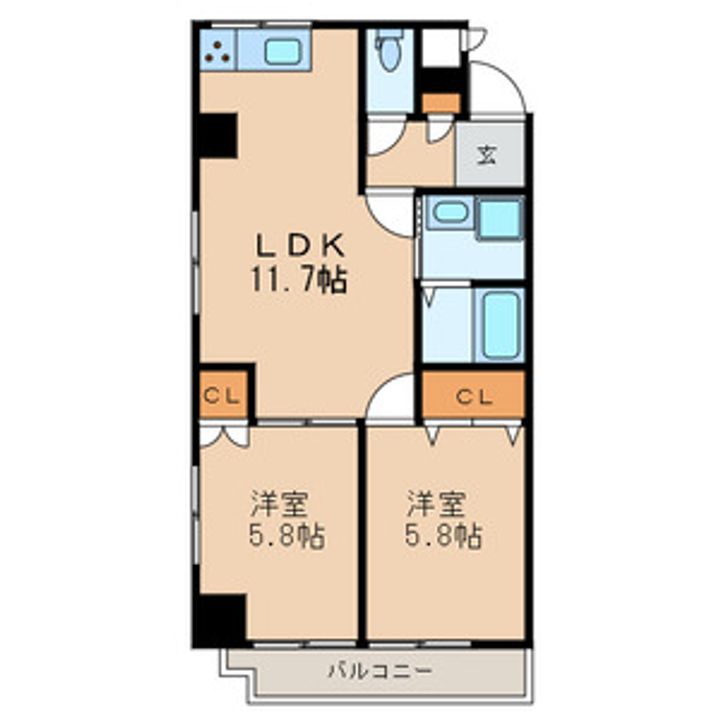 第一スカイハイツ足立の間取り
