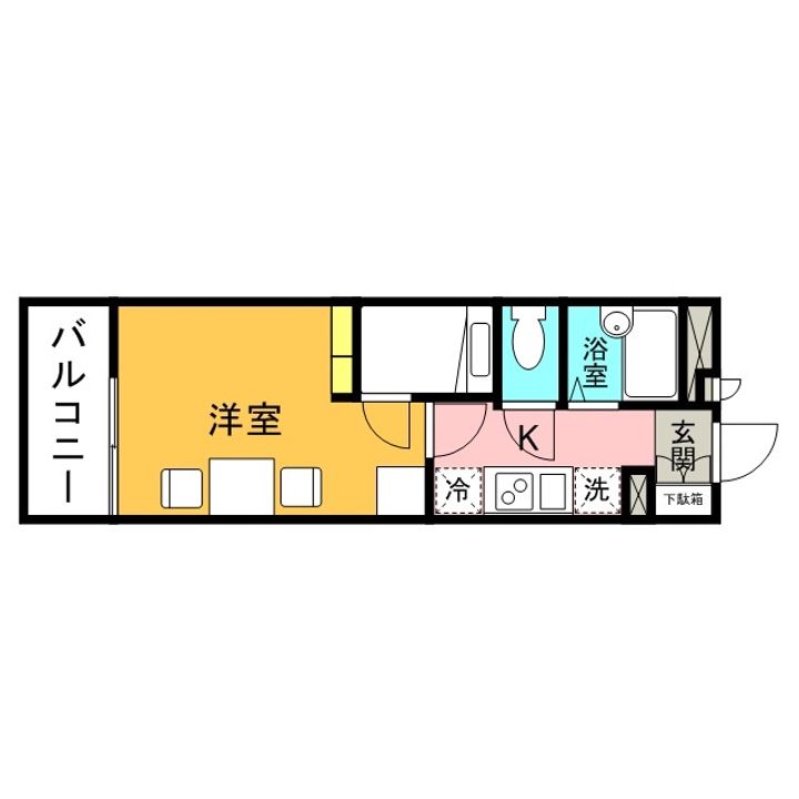 レオパレスマウンフィール405の間取り