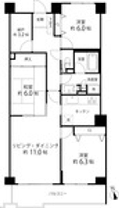 T’S GARDEN府中306の間取り