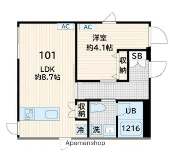 東京都世田谷区奥沢3丁目の賃貸マンションの間取り