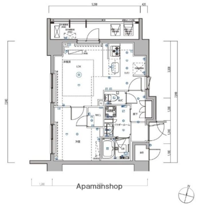 東京都足立区中川4丁目の賃貸マンションの間取り