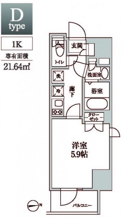 レジディア中延Ⅱの間取り