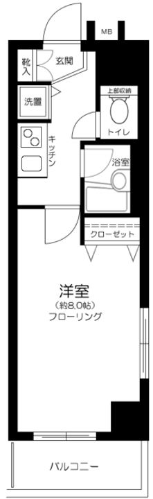 神奈川県川崎市中原区新丸子町の賃貸マンションの間取り