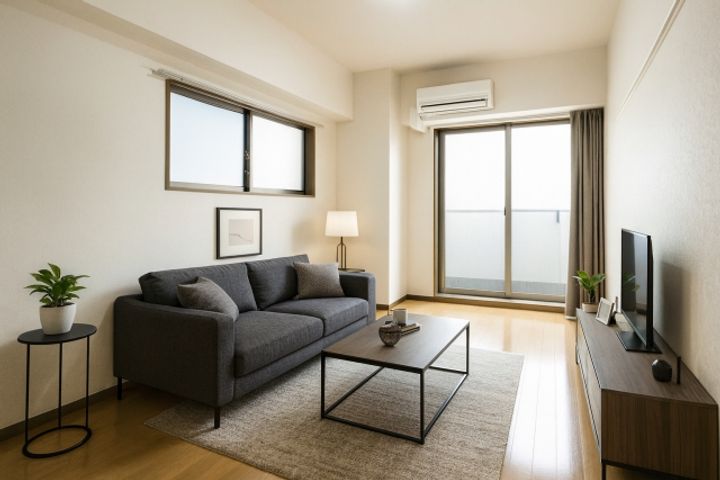 神奈川県川崎市中原区新丸子町の賃貸マンションの居間