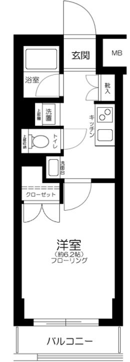 神奈川県川崎市高津区二子1丁目の賃貸マンションの間取り