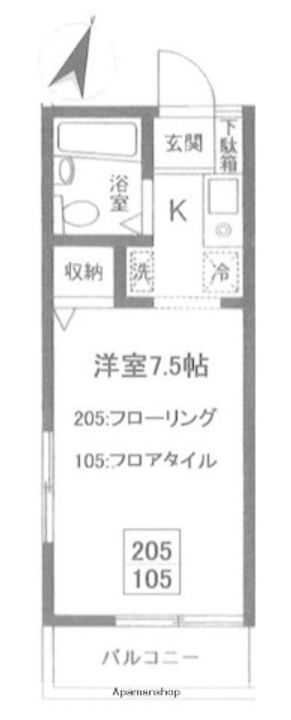 東京都杉並区天沼1丁目の賃貸アパートの間取り