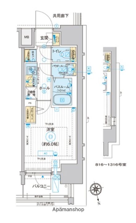 東京都品川区南大井3丁目の賃貸マンションの間取り