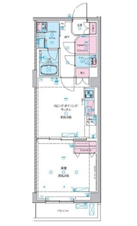 東京都杉並区下高井戸4丁目の賃貸マンションの間取り