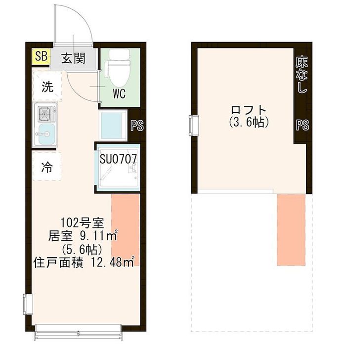 東京都板橋区中台1丁目の賃貸アパートの間取り