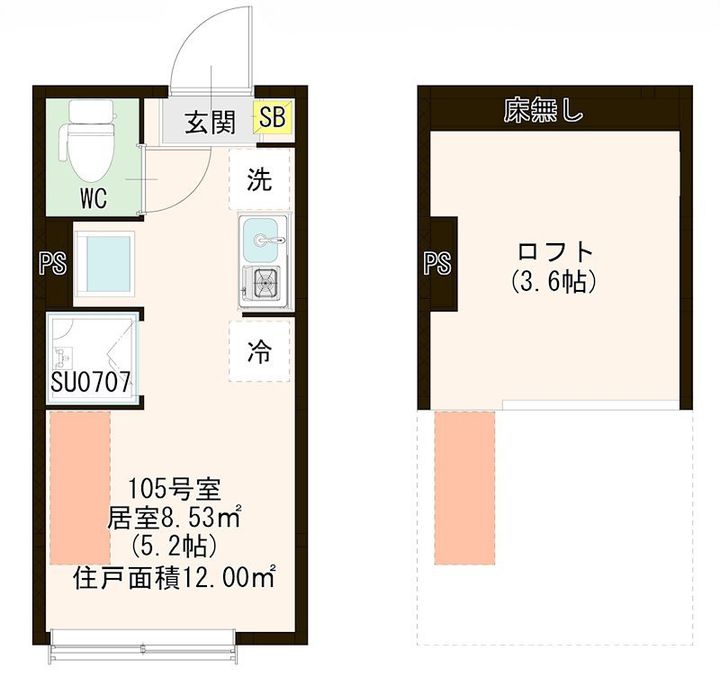 東京都板橋区宮本町の賃貸アパートの間取り