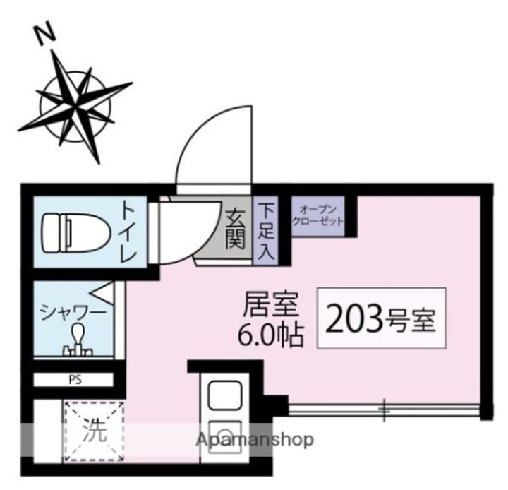 東京都世田谷区世田谷4丁目の賃貸アパートの間取り