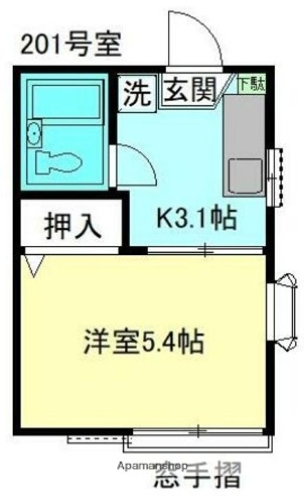 東京都杉並区天沼3丁目の賃貸アパートの間取り
