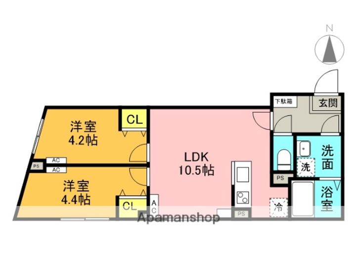 東京都中野区本町3丁目の賃貸マンションの間取り