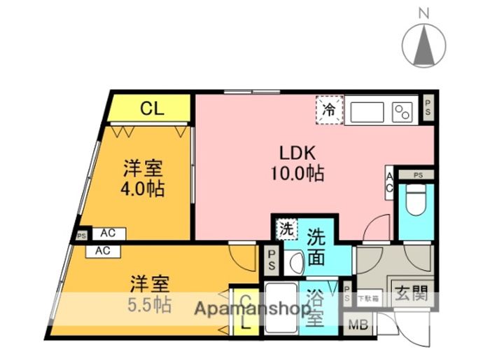 東京都中野区本町3丁目の賃貸マンションの間取り