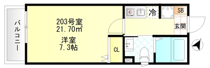 東京都杉並区上井草3丁目の賃貸アパートの間取り