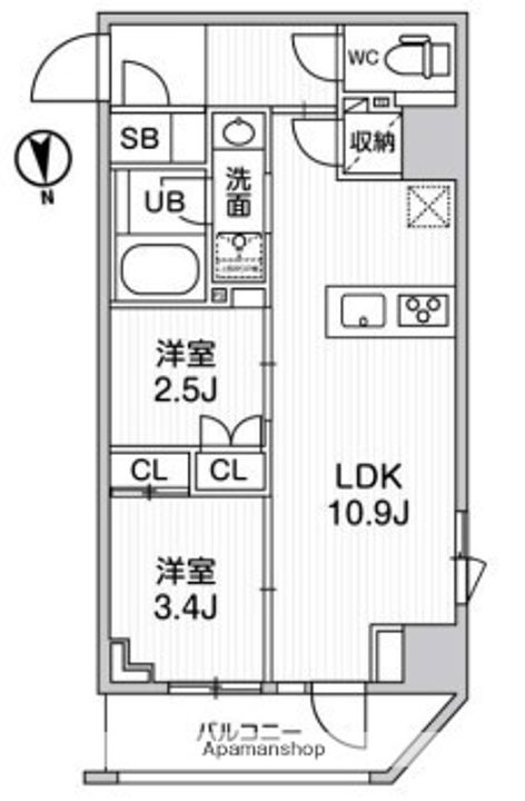 NIDO SHIN−OKACHIMACHIの間取り