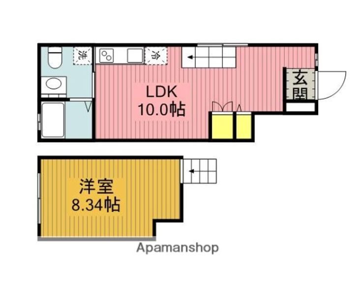 東京都武蔵野市境南町3丁目の賃貸アパートの間取り