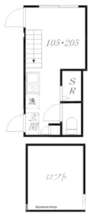 東京都北区志茂5丁目の賃貸アパートの間取り