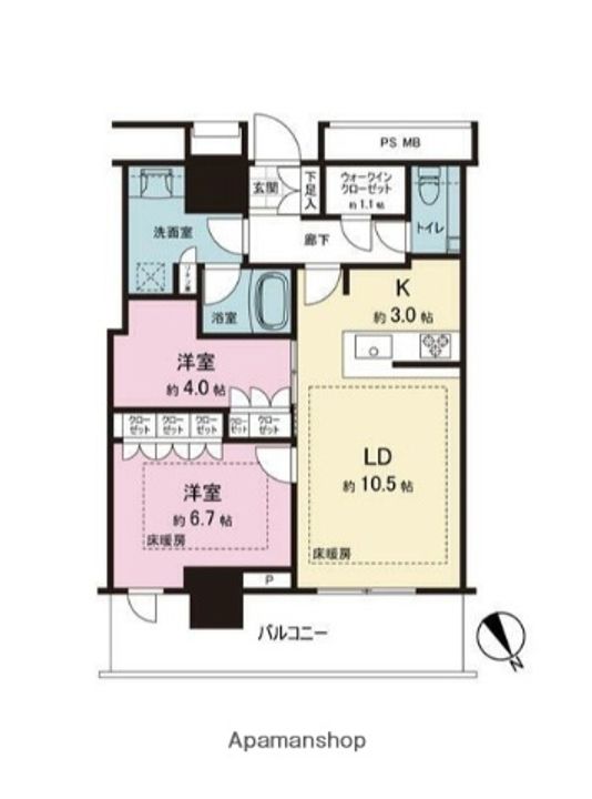 ザ・タワー十条の間取り