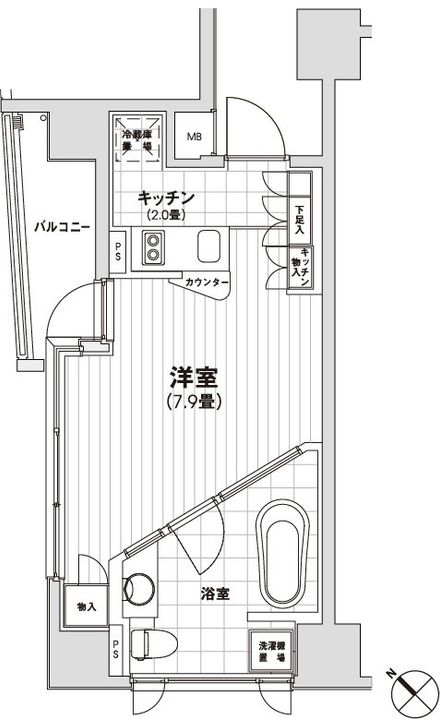 東京都中央区銀座1丁目の賃貸マンションの間取り