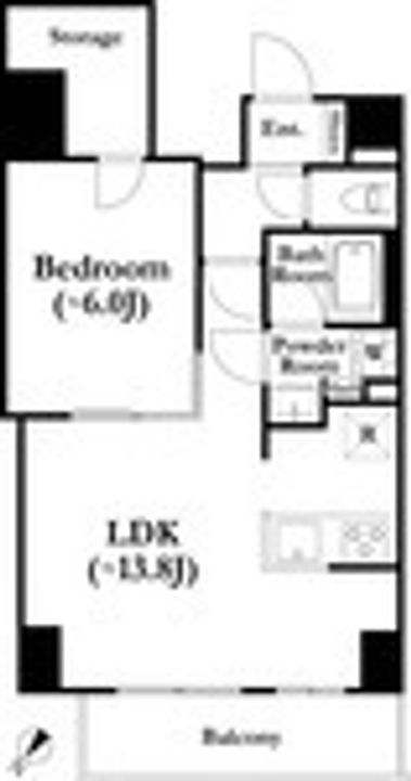東京都台東区上野桜木1丁目の賃貸マンションの間取り