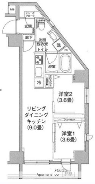 東京都台東区浅草7丁目の賃貸マンションの間取り