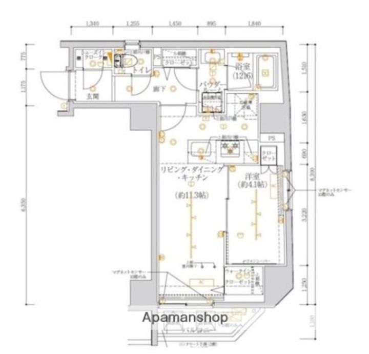 東京都台東区小島1丁目の賃貸マンションの間取り