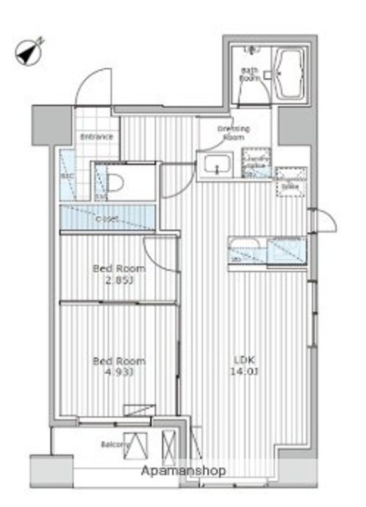 東京都台東区浅草5丁目の賃貸マンションの間取り
