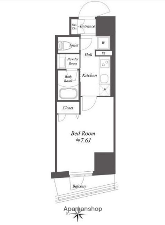 東京都江東区亀戸7丁目の賃貸マンションの間取り