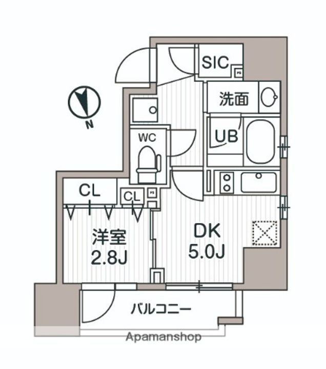 東京都台東区蔵前4丁目の賃貸マンションの間取り