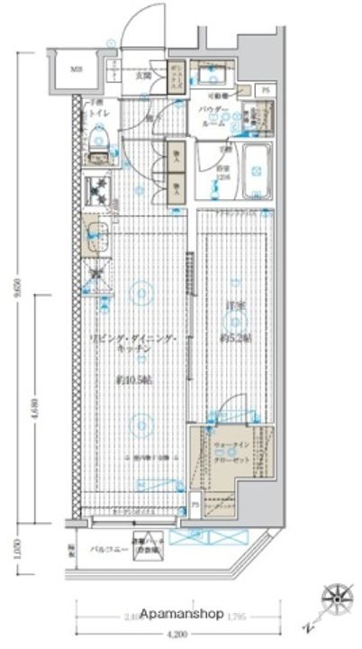 東京都台東区浅草5丁目の賃貸マンションの間取り