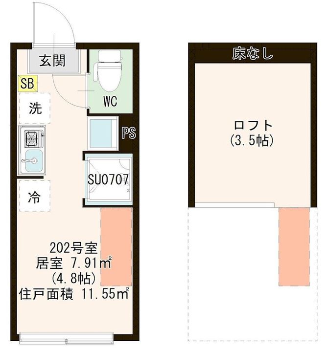 東京都江戸川区平井4丁目の賃貸アパートの間取り