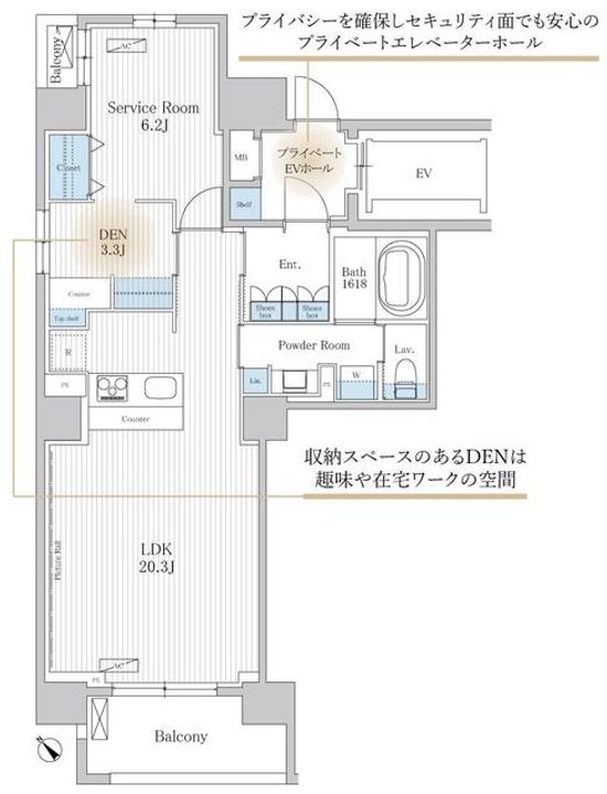 THE AKASAKA RESIDENCE S.O.A. ーSPの間取り