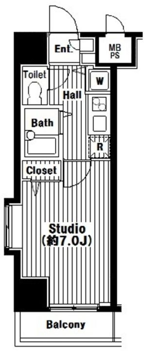東京都港区芝3丁目の賃貸マンションの間取り