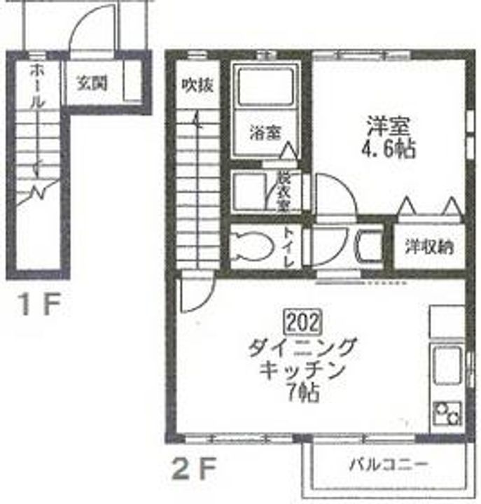 ミーアカーサ大和202号室の間取り