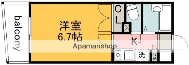 東京都調布市多摩川3丁目の賃貸マンション106の間取り