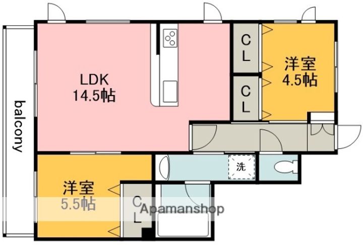 東京都杉並区上高井戸1丁目の賃貸マンションの間取り