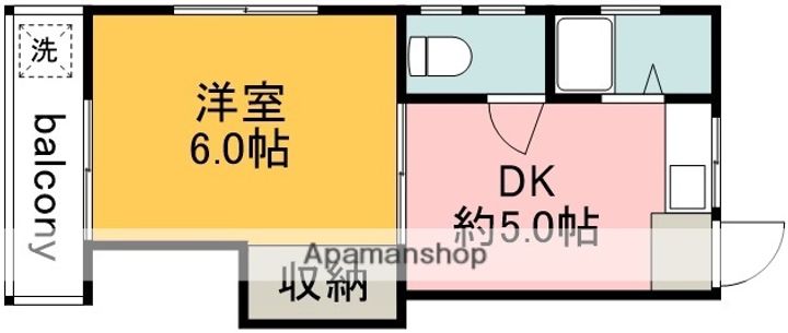 東京都調布市若葉町2丁目の賃貸マンション201の間取り