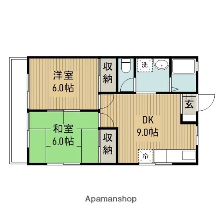 東京都町田市木曽町の賃貸アパートの間取り