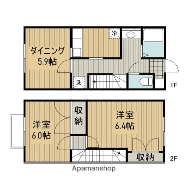 神奈川県相模原市南区下溝の賃貸アパートの間取り