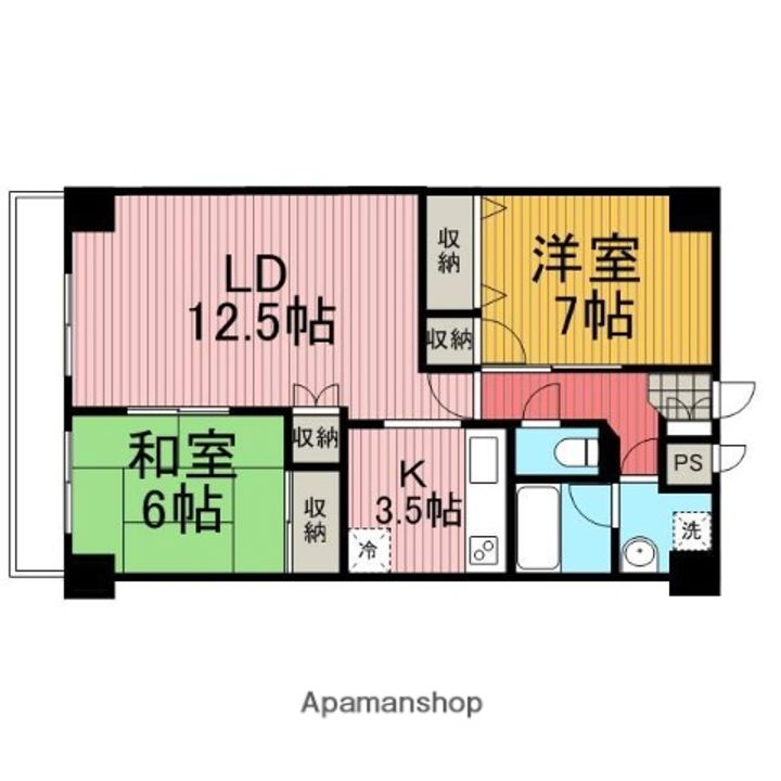 神奈川県相模原市中央区淵野辺3丁目の賃貸マンションの間取り