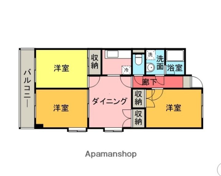 神奈川県相模原市緑区東橋本1丁目の賃貸マンション101の間取り