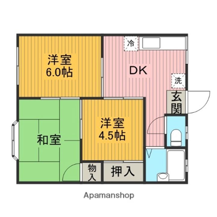 神奈川県相模原市緑区東橋本3丁目の賃貸アパートの間取り