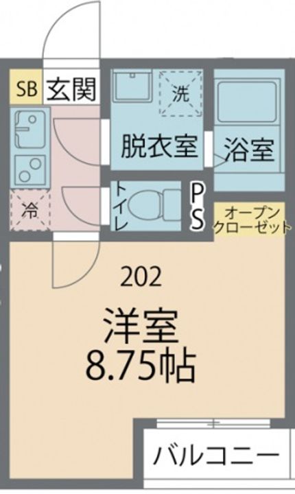 カインドネス相模原中央202号室の間取り