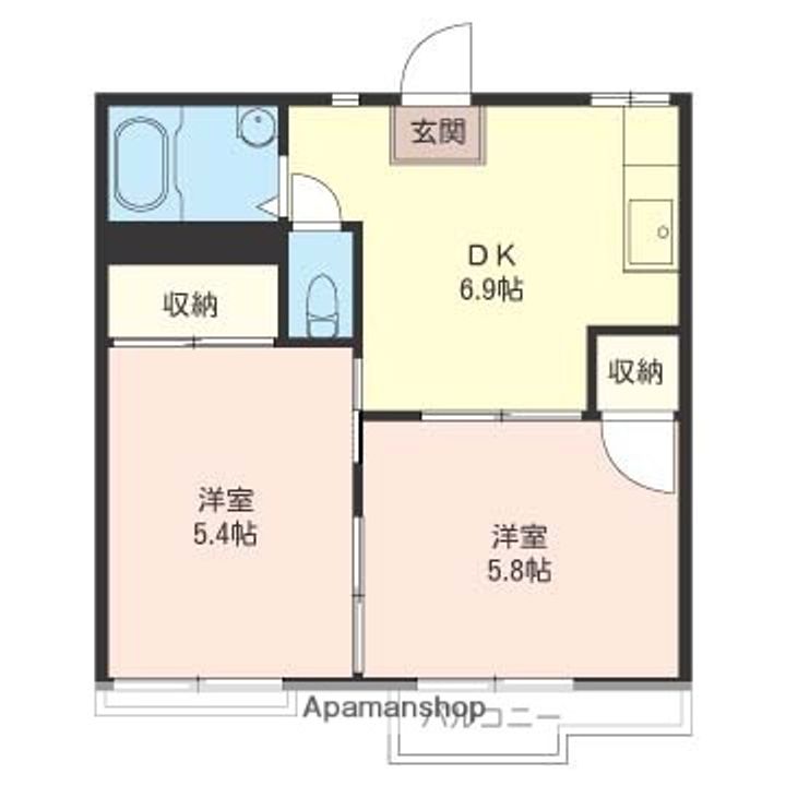 神奈川県相模原市中央区宮下本町3丁目の賃貸アパートの間取り