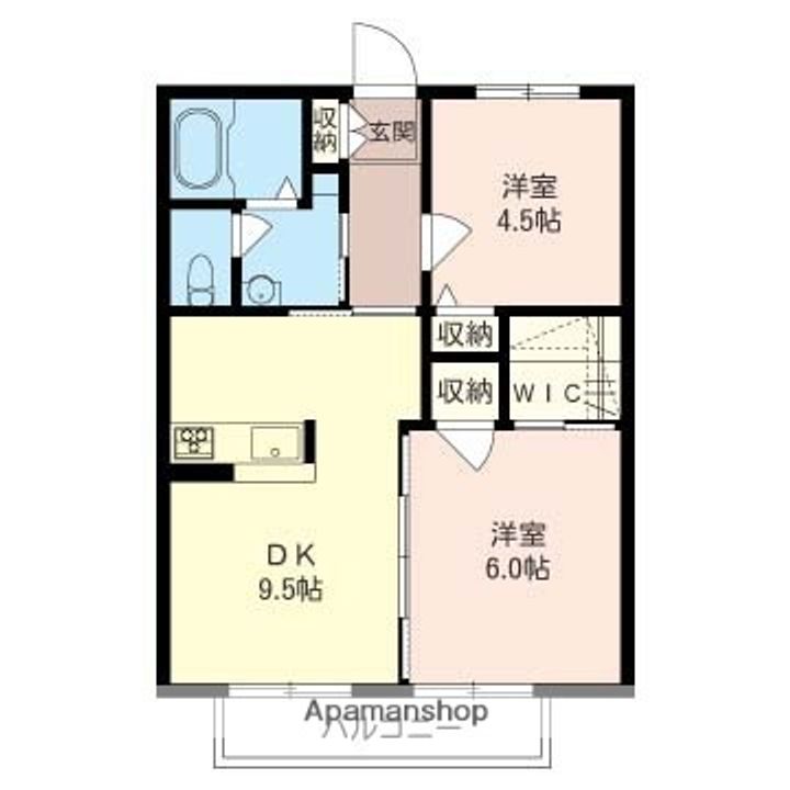 神奈川県相模原市中央区上溝の賃貸アパートの間取り